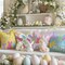 Happy Easter Hello Peeps Throw Pillow Covers 18x18 Inch Set of 4, Rabbit Truck Bunny Spring Decorative Farmhouse Holiday Cushion Case for Home Decoration G683-18